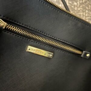 Madden Girl Black Tote with Gold Accents